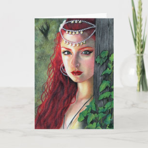 Cartão Spirit of the forest lady greeting card