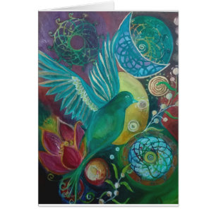 Cartão Spirituaĺ abstrato da fantasia do Bluebird