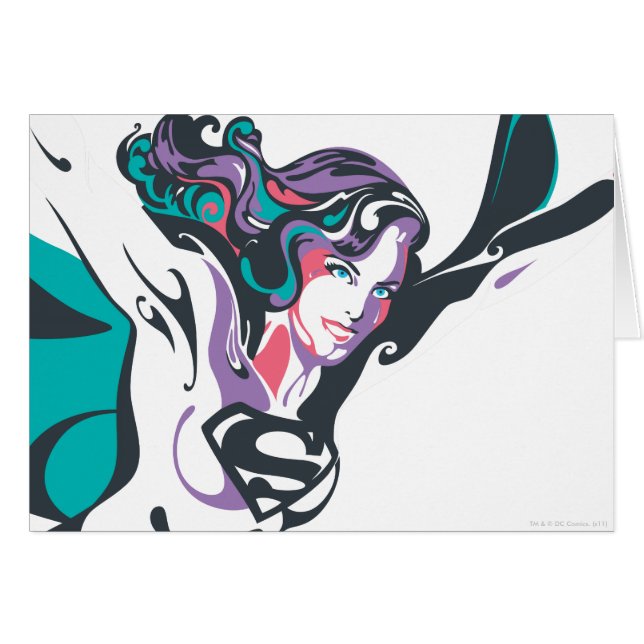 Cartão Splash de Cor da Supergirl 3 (Frente Horizontal)