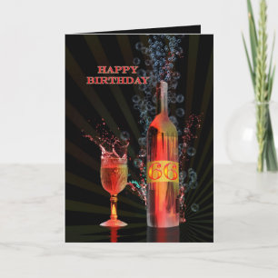 Cartão Splashing wine 66th birthday card