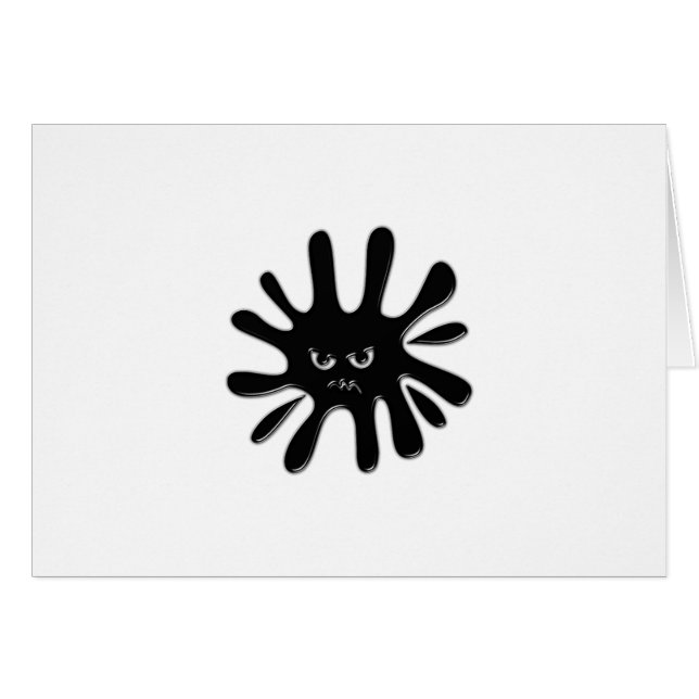 Cartão Splatter preto irritado (Frente Horizontal)
