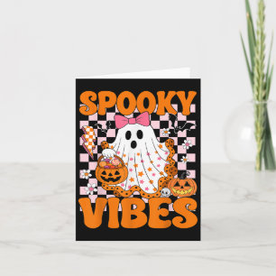 Cartão Spookes Vibes Ghost Retro Groovy Halloween Mulhere