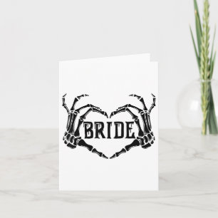 Cartão Spooky Bride Skeleton Mãos Noivado Hal Casado