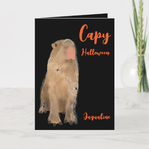 Cartão Spooky Capybara Pun Ilustração Halloween