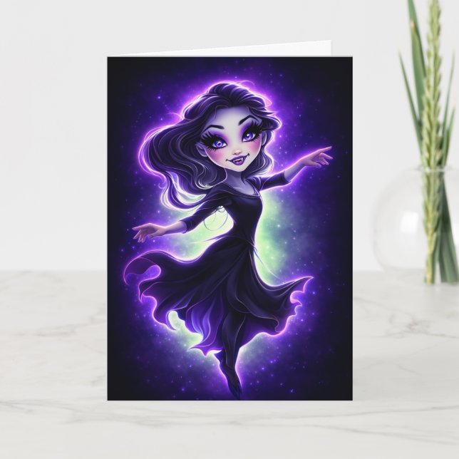 Cartão Spooky Cute Magical Character Card (Frente)