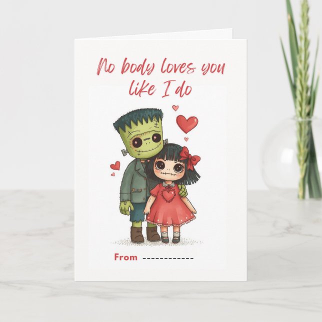 Cartão Spooky Cute Monster & Bride Card (Frente)