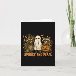 Cartão Spooky E Feral Cute Ghost Racoon Halloween Costu