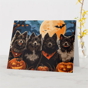 Cartão Spooky Finlandês do Halloween Lapphund