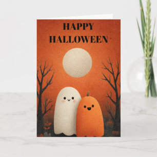 Cartão Spooky Halloween Ghost