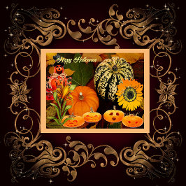 Cartão Spooky Halloween Jack O Lanterns