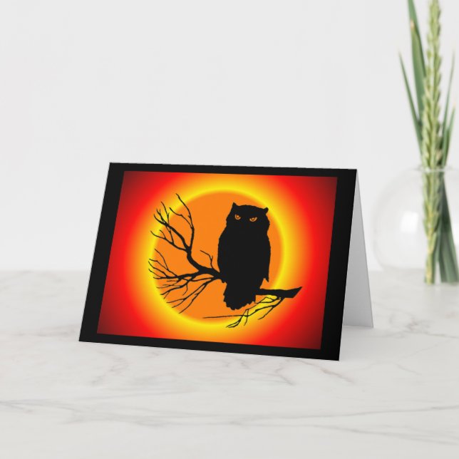 Cartão Spooky Owl (Frente)