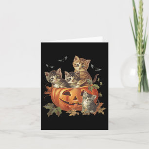 Cartão Spooky Pumpkin Vintage 90s Cat Retro Halloween