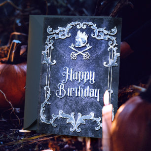 Cartão Spooky Royal Silver Vintage - Cartão-rei gótico