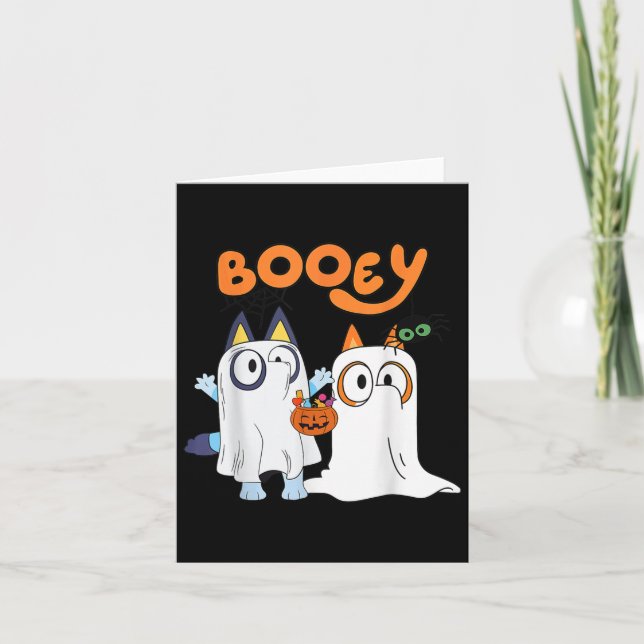 Cartão "Spooky Season Engraçado Ghost Booey Halloween Par (Frente)