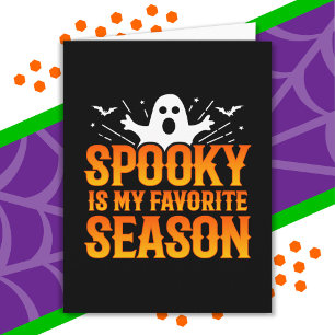 Cartão Spooky Season Ghost Bats Scary Feliz Halloween