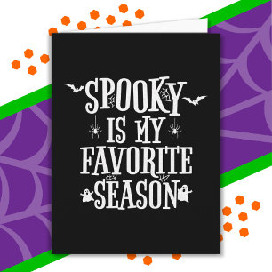 Cartão Spooky Season Ghosts Bats Spiders Happy Halloween