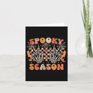 Cartão Spooky Season Halloween Skeleton Costume Retro Gro