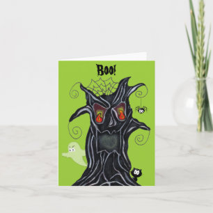 Cartão Spooky Tree With Friends Note Card