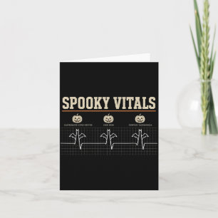 Cartão Spooky Vitals Engraçado Halloween Enfermeira Batim