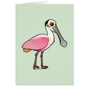 Cartão Spoonbill róseo bonito