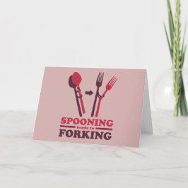 Cartão Spooning Leva a Romance de Amor com Forking