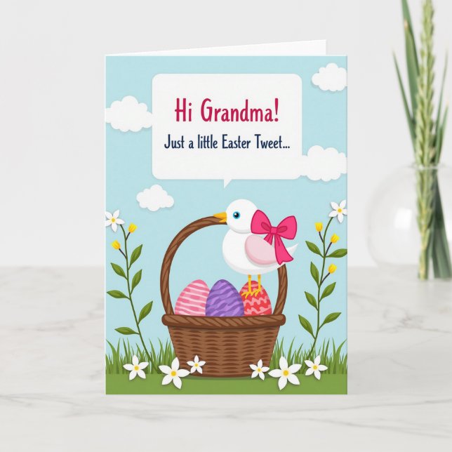 Cartão Spring Avian Basket Egg Card (Frente)
