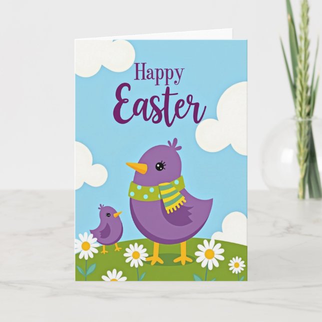 Cartão Spring Birds Easter Wish Card (Frente)