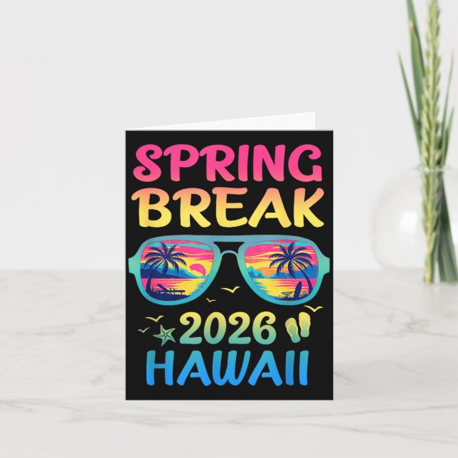 Cartão Spring Break Hawaii 2026 Vacation Trip Sungles  (Frente)
