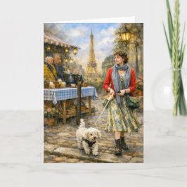 Cartão Spring In Paris Poodle Greeting Card