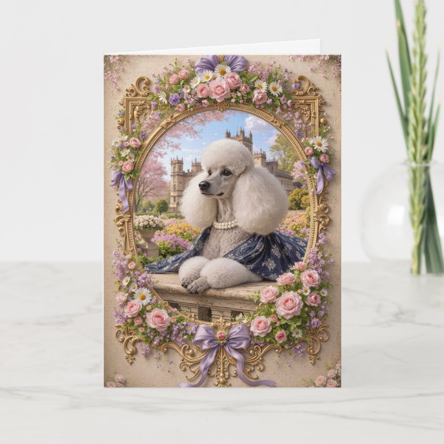 Cartão Spring Is In The Air, Poodle Blank Card (Frente)