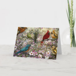 Cartão Spring Meet: Colorful Songbirds Bird Lovers Gifts