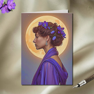 Cartão Spring Muse  in purple Folded Greeting Card