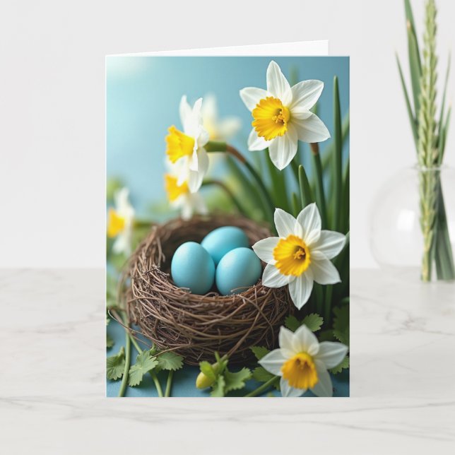 Cartão Spring Nest Egg Bloom Art Card (Frente)