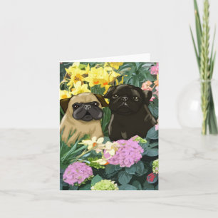 Cartão Spring Pugs Greeting Cards