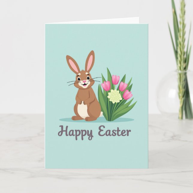 Cartão Spring Rabbit Celebration Card (Frente)
