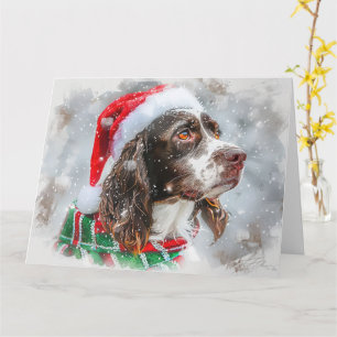 Cartão Springer Spaniel Cão Festivo de Natal