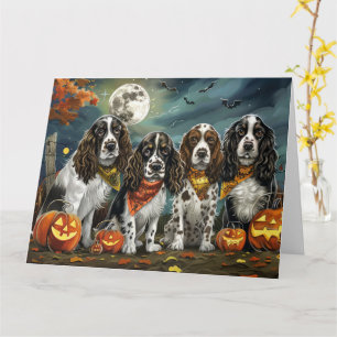 Cartão Springer Spaniel Halloween Assustador