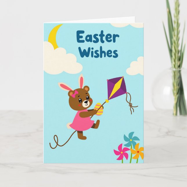 Cartão Springtime Bunny Easter Card (Frente)