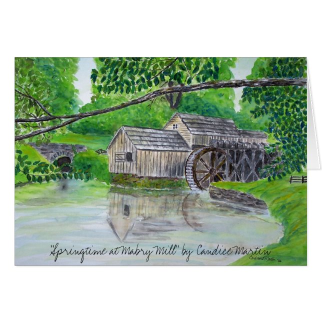 Cartão "Springtime em Mabry Mill" (Frente Horizontal)