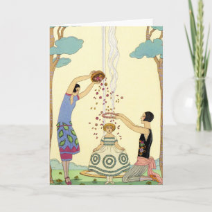 Cartão Springtime in France Art Deco Greeting Card