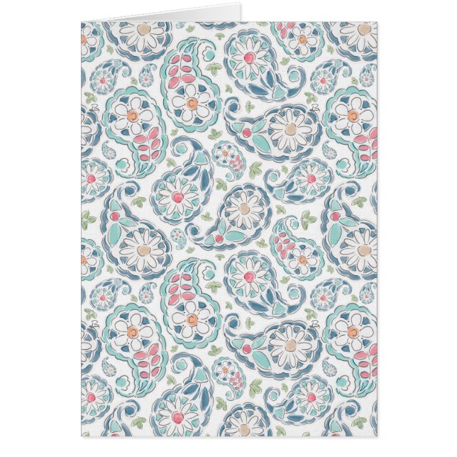 Cartão Springtime Paisley Pattern (Frente)