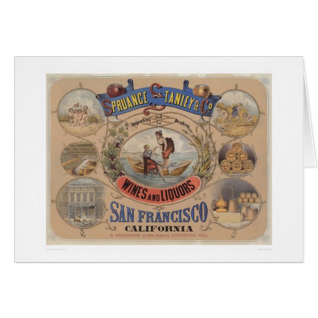 Cartão Spruance Stanley & Co., vinhos & licores, SF (Frente Horizontal)