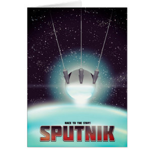 Cartão Sputnik "raça às estrelas "