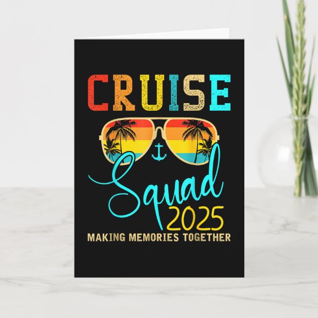 Cartão Squad Crew Cruise 2025 Summer Vacation Matching Fa (Frente)