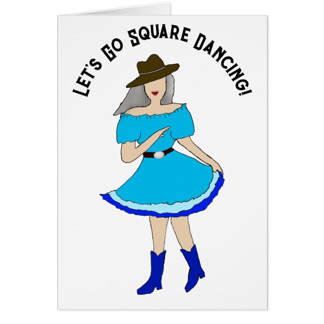 Cartão Square Dance Woman Greeting (Frente)