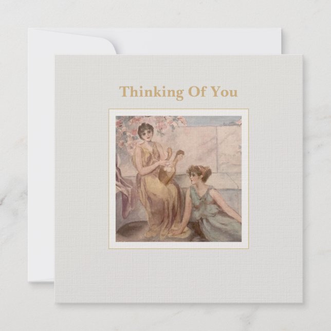Cartão Square Flat Greeting Card | Classical Art Thinking (Frente)