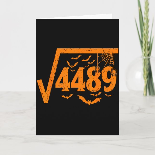 Cartão Square Root 4489 Funny Halloween Meme 67 Math Teac (Frente)