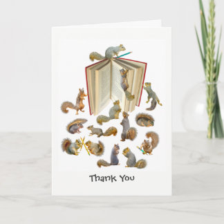 Cartão Squirrel School Thank You Card
