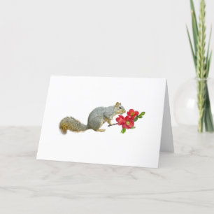 Cartão Squirrel with Quince Flowers