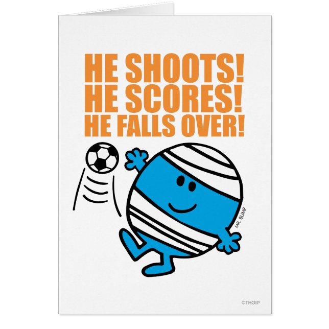 Cartão Sr. Bump Jogando Futebol (Frente)